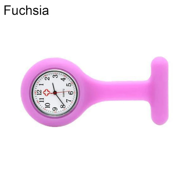 Fickur Kvinnors Digital Display Dial Clip-On Analog Klocka Fob Sjuksköterska Brosch Pin Häng Ficka Elektrisk Klocka Mode Klockor Gul