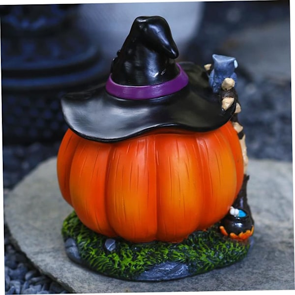 Halloween Græskar Hus Dekoration Harts Resin Have Lysende Hexe Spøgelse Kunst Håndværk Pynt