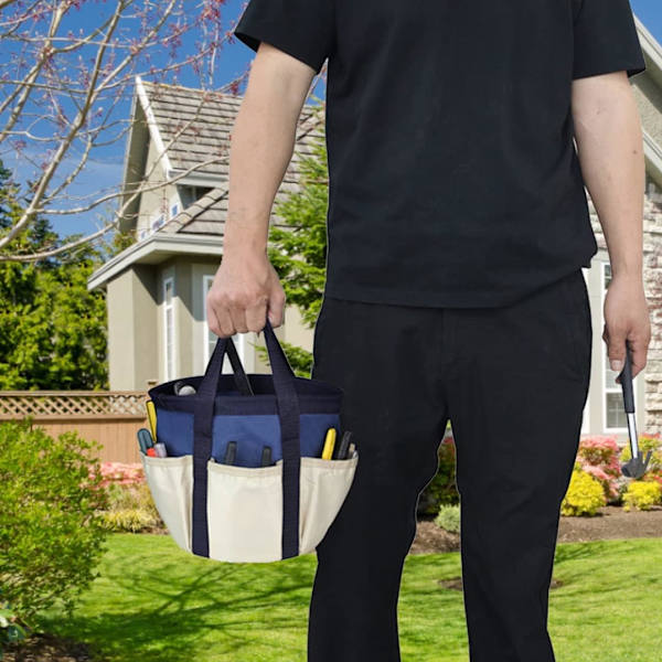 Puutarhatyökalulaukku Raskaan Käyttöön Puutarhatyökalujärjestäjä Tygväska 6 taskulla Naisille Miehille Navy Blue Työkalusarjat