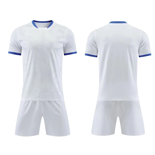 Barnefotballdrakter Herre Gutter Fotballklær Sett Kortærmet Barnefotball Uniformer Voksne Barn Trening Treningsdrakt Jersey Hvit 5XS White 5XS