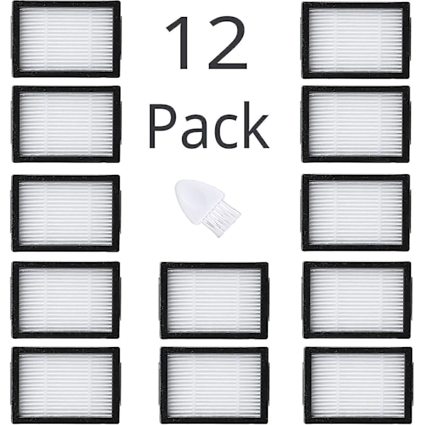 12-pack filter kompatibel med Irobot Roomba E/i-serien Högpresterande ersättningsfilter {DB}