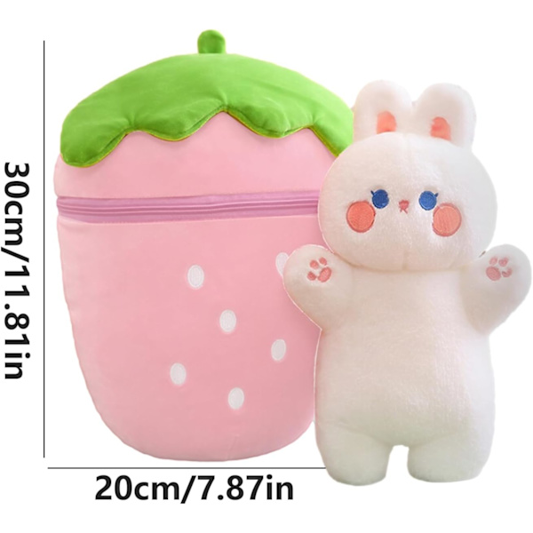 Kawaii mansikkapupu pehmo u2013 käännettävä porkkanatyyny, jänis, pehmolelu pojille ja tytöille Rosa kanin
