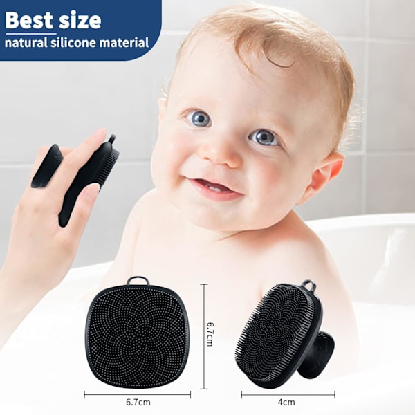 Silikon Ansigts Scrubber, 2 Pak, Ansigtsrensningsbørste, Sort Black Balck