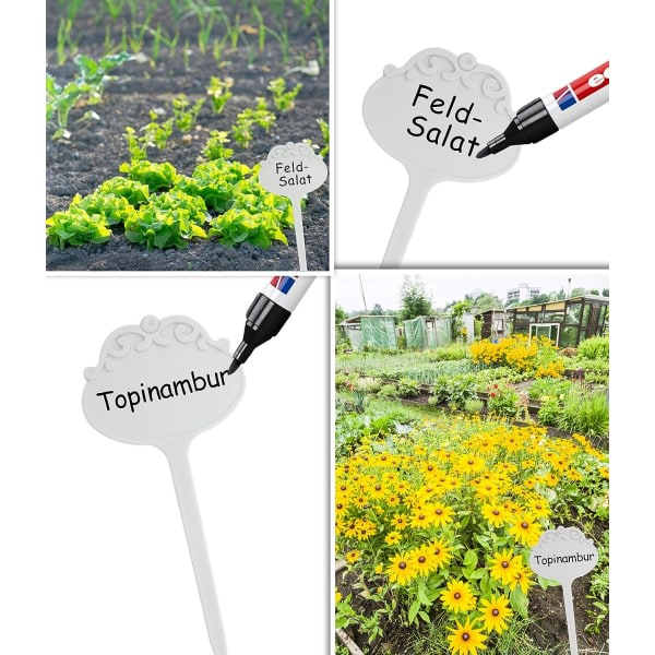 10 växtskyltar Pluggetiketter Plast kan skrivas på utomhus SQBB