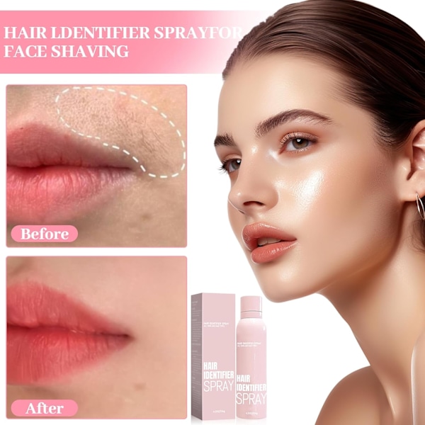 Hårdetekteringsspray til Dermaplaning, Ansigtshårsidentifikationsspray (3 stk) 3 pieces
