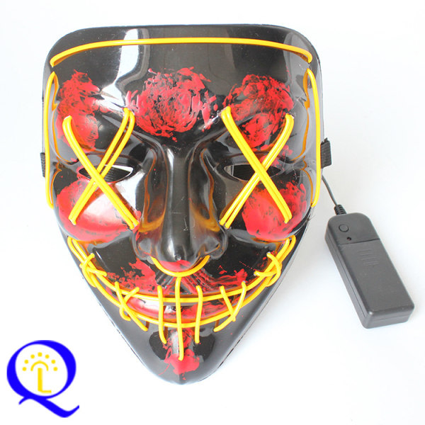 Halloween Mask LED tänds för Cosplay kostymfester gul SQBB
