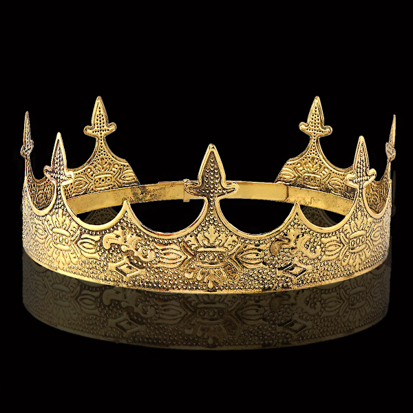 Halloween Cosplay Herr Metal Royal King Crown (Gul) 1 Styck