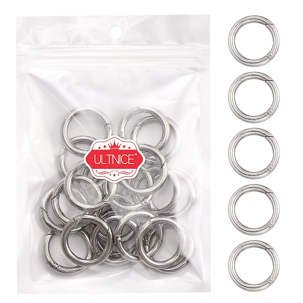 Ultnice 20 stk. sinklegering åpne hoppringer Delte nøkkelringer Polerte platerte fjærringer Smykkefremstilling 4,0x28mm (sølv)
