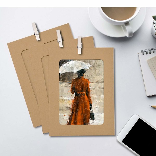 Fotoramme 4x6 tommer Kraftpapir Bilderammer 30 stk DIY Kartong
