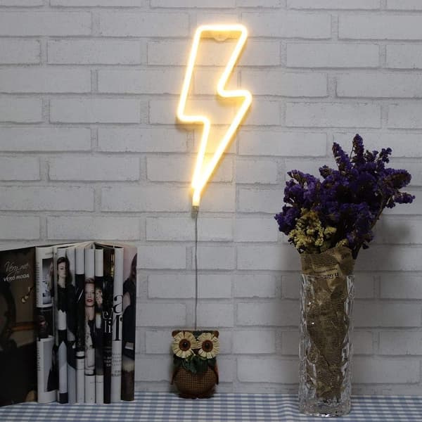 Neonskylt LED Blixtform Nattlampa Väggdekor Ström - Perfet-max
