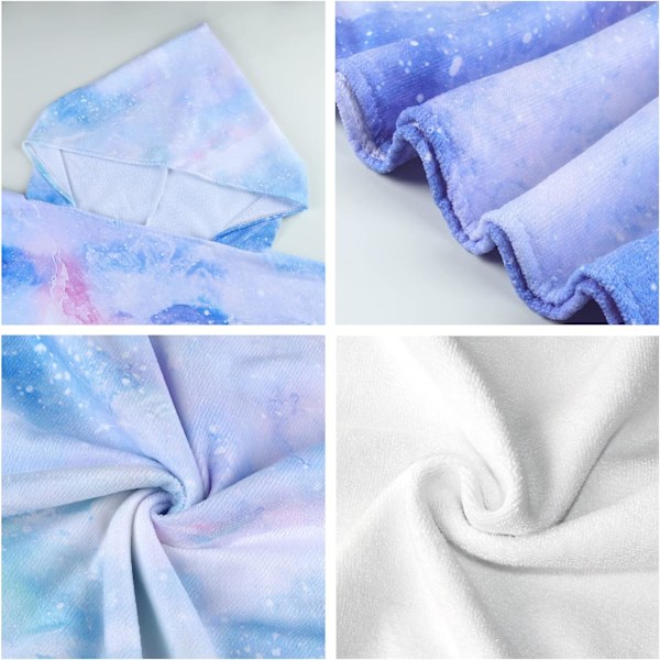 1 kpl sininen ja violetti Tie-De kylpy poncho rantapyyhkeet Iso koko,
