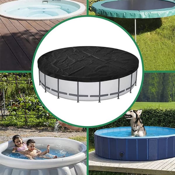 （Svart）306*30CM Poolskydd, 300cm Rund pool