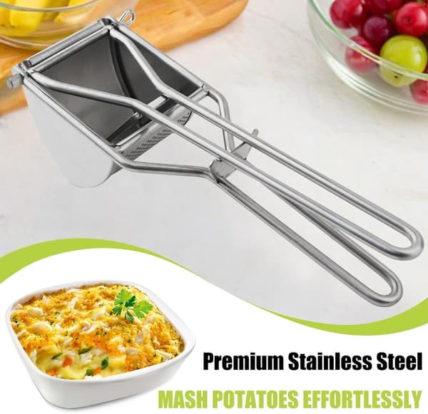 Potatispress - Potatispress - Multifunktionell press - Pumpapress - Frukt- och citronpress - Silver