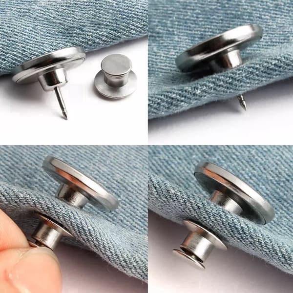 Jeansknapp med klick | Jeansknappar | Knappbyte | Jeansknapp | Silver | 10 stycken