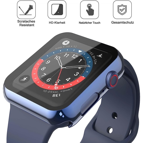 Smart Watch case, allt-i-ett-skärmskydd Apple Watch Blue+Clear Case 40mm/41mm/44mm/45mm