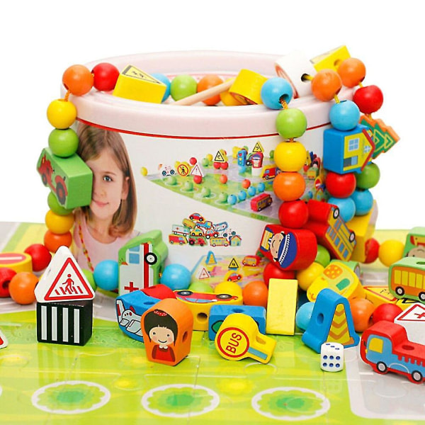 SQBB Koolyou-124 pärlrep pedagogisk leksak för barn