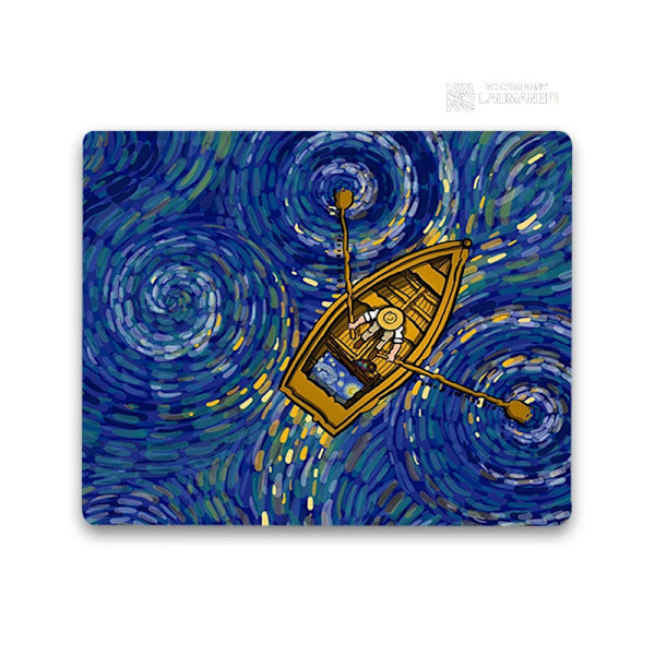 Liten musmatta tecknad Van Gogh Illustration PC Gamer-skåp Tangentbord Skrivbordsmatta Datorspelstillbehör Musmatta Animemattor JH003773 30x35cm