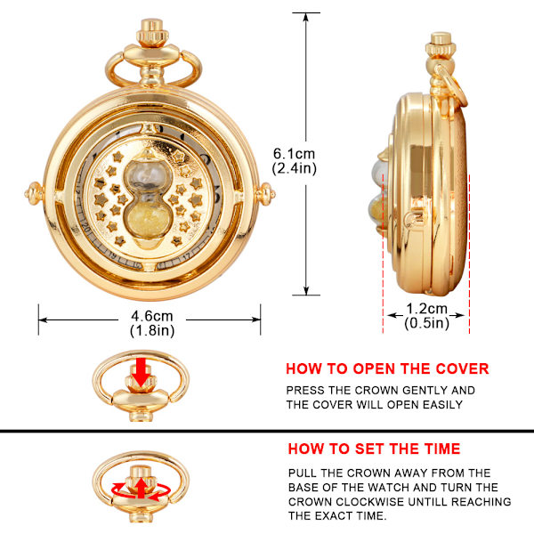 2023 Ny Hollow Timglas Design Ur til Kvinder Mænd Kvarts Halskæde Med Kæde Gaver Ur Golden