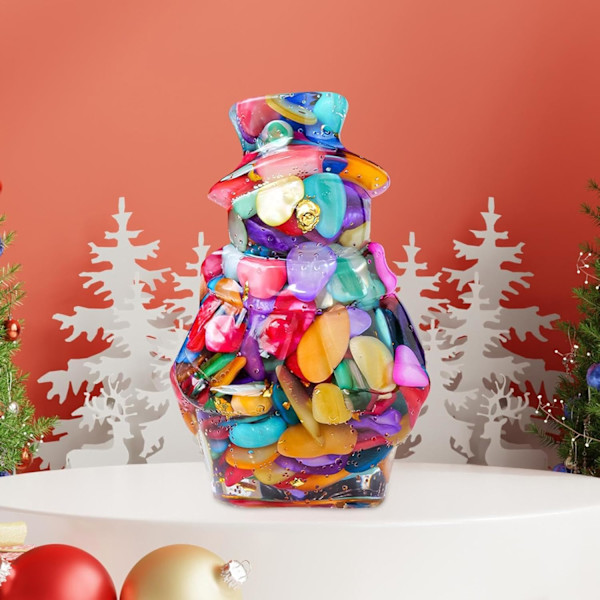 Kristalli Lumimies Koriste - Joulukoristehahmo, Värikäs Colorful shells