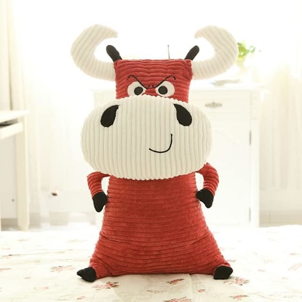 Stor blød bamse søde plysjlegetøj, rød tyr bamse dukker, pude blød plys bamse plys, fødselsdagsgave til børn 40 CM høj