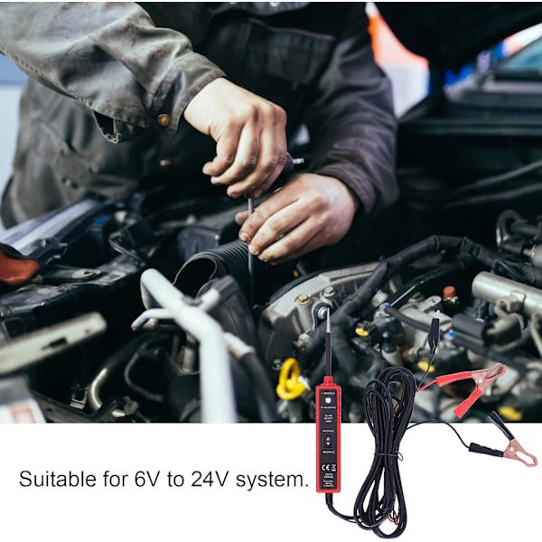 Virtapiirin testaaja, 6-24V virtapiirin testaaja, sähköpiirin testaaja, ammattimainen autodiagnostiikkatyökalu 14,8 jalan kaapelilla
