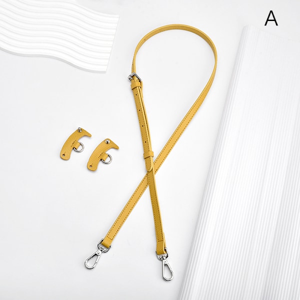 1Set Väskrem För Mini Punch-Free Läder Axelrem Gul Yellow