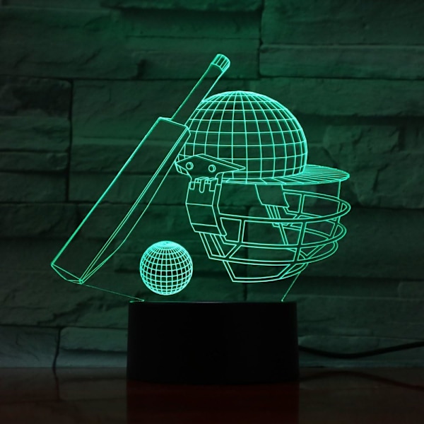3D Baseball Natlampe Bordplade Optisk Illusion Lamper 7