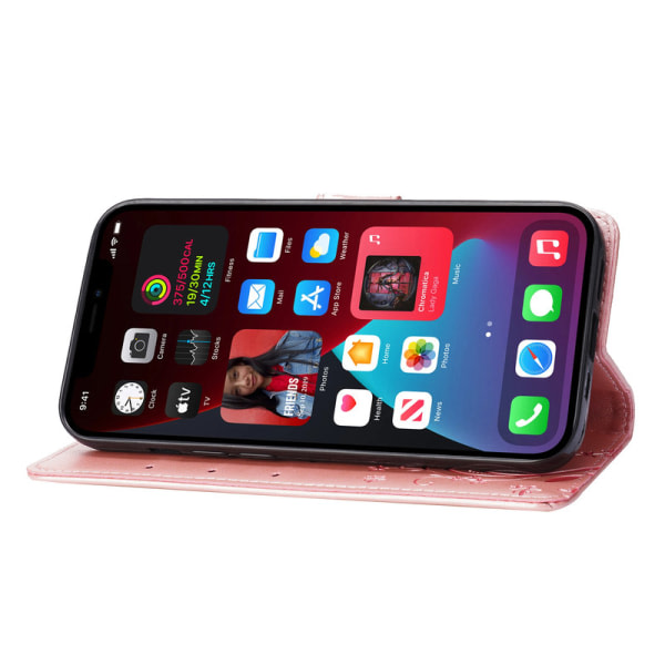 Case i roséguld fjärilsläder för iPhone