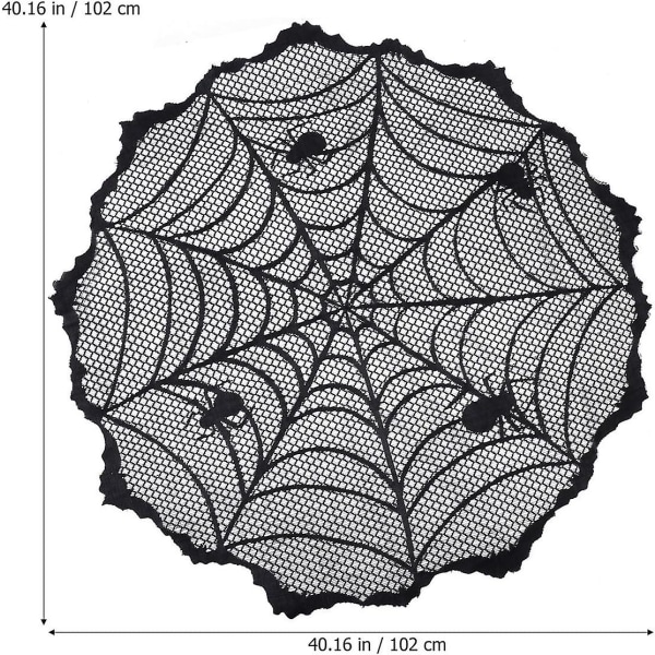 Halloween mesh - spindelnät rund bordsduk för festlig fest