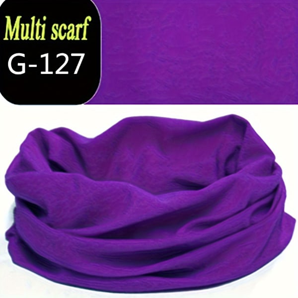 Enkel enfärgad halsdamask Stretchig Sport Infinity Scarf Höst Vinter Vindtät Varm Mask Purple