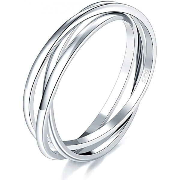 925 Sterling Sølv Ring Triple Interlocked Rolling Hig