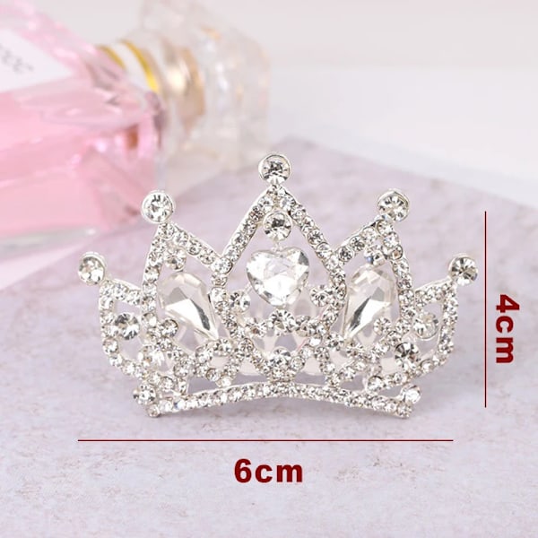 Piger Børnehår Smykker Tilbehør Mini Sød Krystal Rhinestone Prinsesse Krone Hår Kam Fødselsdagsfest Tiaraer Hårbånd 6