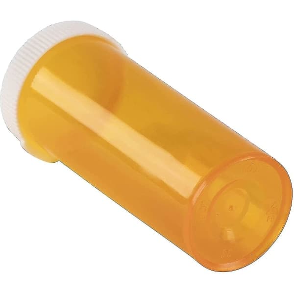 50-pack tomma pillerflaskor med lock, flaskor för receptbelagd medicin, behållare (orange_max)