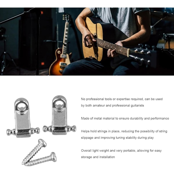 Guitar String Retainer, Tree Standard Roller String Guides Metal Elektrisk Gitarr String Guide Retainer Byte (Silver) Silver