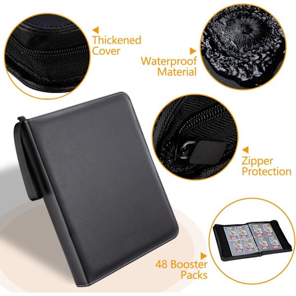 Booster Pack-mapp, rymmer 48 Booster Pack, 4-ficks Booster Pack-hållare med 12 Booster Pack-ärmar, Booster Pack Display Protector-mapp är en gåva
