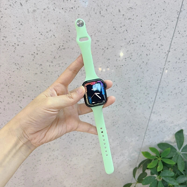 Pieni silikoniremmi Apple Watchille - ranneke 40 mm, 41 mm, 45 mm, correa 38 mm, 44 mm, 49 mm Urheiluranneke iWatch-sarjoille 8, 7, 6, 5, se, 4, 3, 2, 11 betoni 38 mm, 40 mm, 41 mm