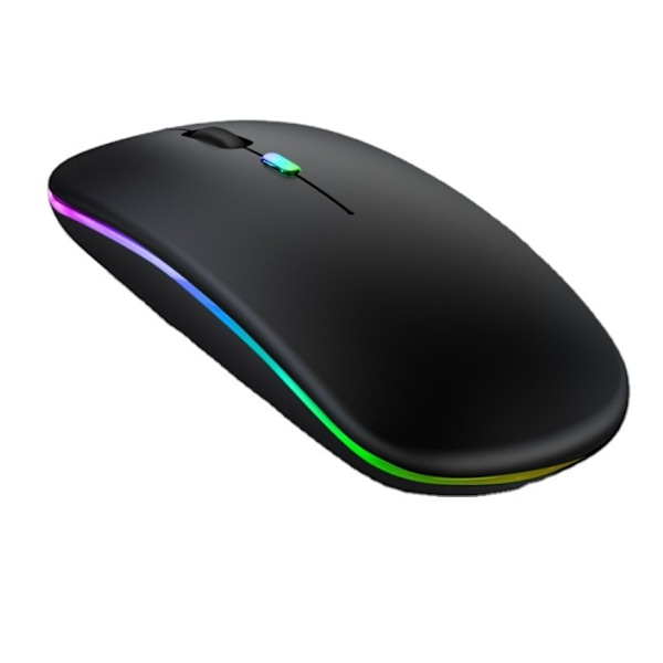 Fargerik selvlysende støydempende lade dual-mode mus Bluetooth 5.0 trådløs lade mus (to modeller svart lysende støydempende trådløs lading dual-mode)