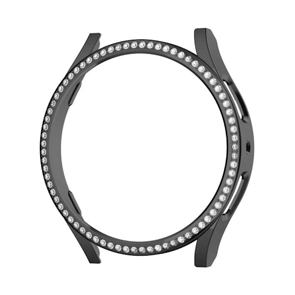 Etui til Samsung Galaxy Watch 6 5 4 40 mm 44 mm etui PC enkeltradet diamantbelagt skinnende cover kofanger uden glas Sort Galaxy Watch4 5 40mm