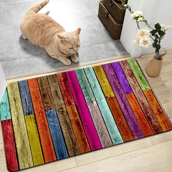 1. st Hem Sovrum Ullbräda Mönster Kök Halkfri Golvmatta Absorberande Antifouling Hem Badrum Golvmatta Färgglad 40x60cm