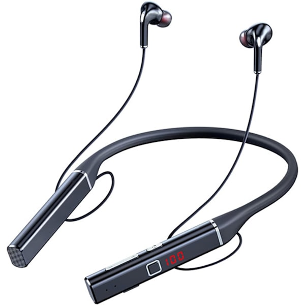 Sport Bluetooth-halsbåndshørebøffer med 100 timers afspilning - Trådløse hørebøffer til halsen med Bluetooth-support til TF-kort