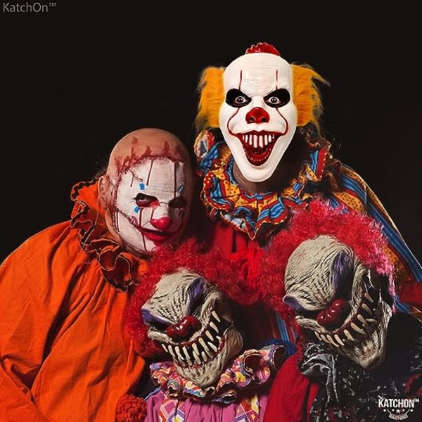 CQBB Halloween skrämmande clownmask - 3D-mask | Andningsbar Halloween Killer Clown Mask för barn