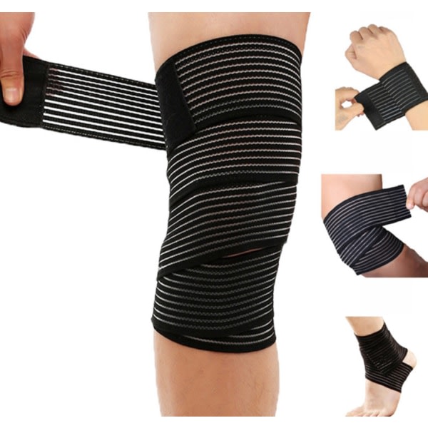 ett par elastiska sportbandage för knä, handled och fotled