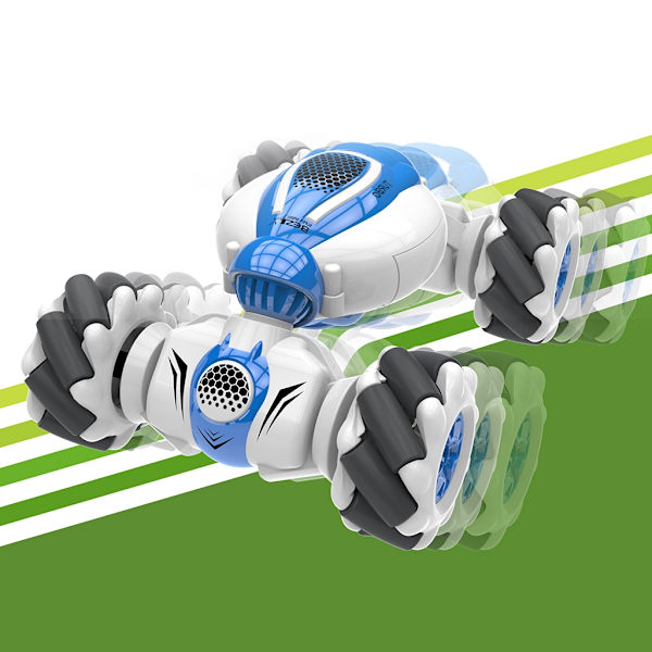 2,4 GHz:n kaukosäädöllä toimiva 4WD-auto - Katso eleohjauksella toimiva RC-temppuauton LED-valoilla ja musiikkitehosteilla - WELLNGS Blue