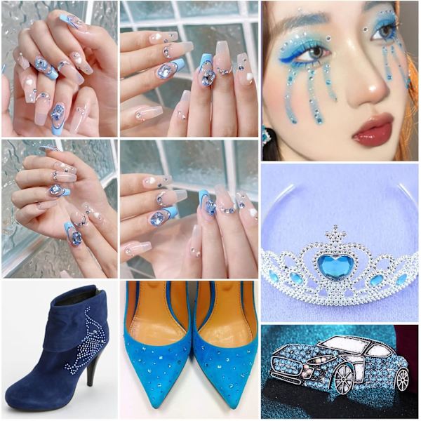 2880 st Ljus Safirblå Platta Rhinestones för Naglar, SS30, 6.3-6.5mm Light Sapphire SS30/2880pcs