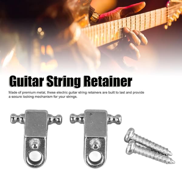 Stränghållare för elgitarr, standard rullsträngstyrningar i metall, elektrisk gitarrsträngstyrning, stränghållare (silver) Silver