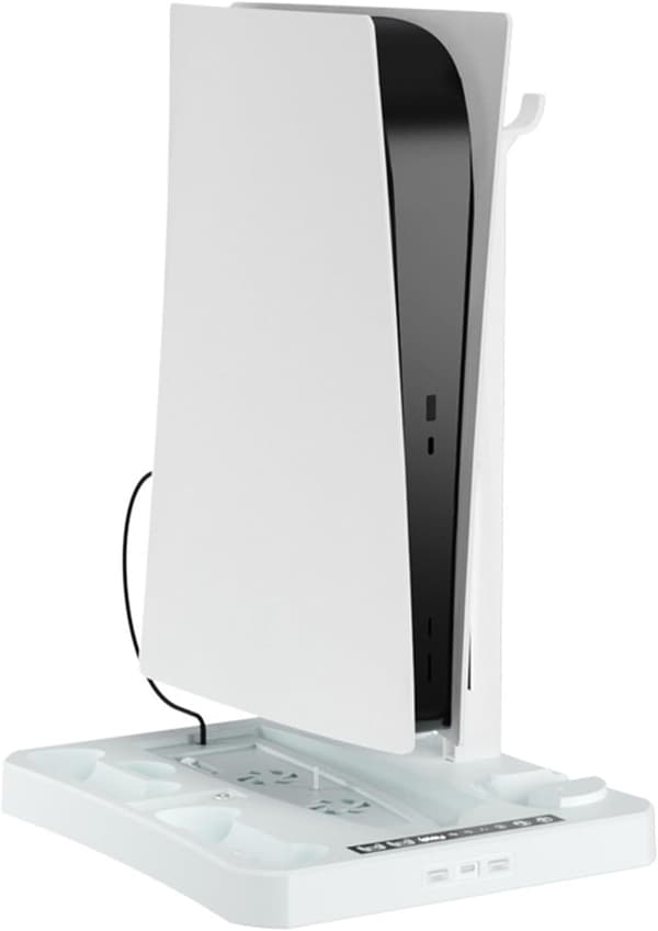 PS5 & PS VR2 Stativ med Køledock og Controller-oplader, 3-i-1, med Headset Holder