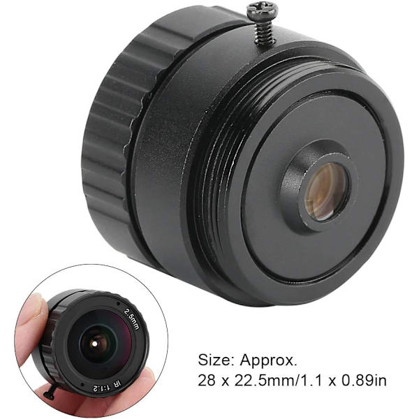 Högdefinition 3MP CCTV Fastkamera med fast objektiv, 2,5 mm CS-fattning