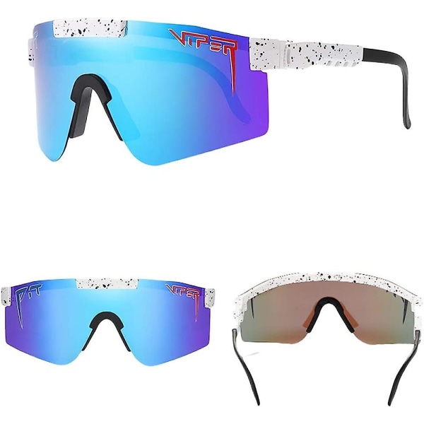 Unisex polariserade solglasögon för utomhuscykling, blå