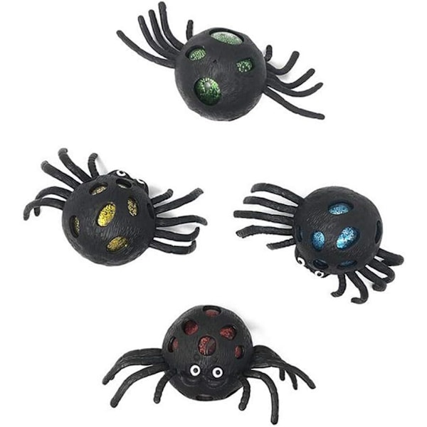 Halloween Spindel Squishy Mesh Grepp Stress Relief Squeeze Grape Ball Halloween Barnkalas Fest Godis Eller Bus Rekv