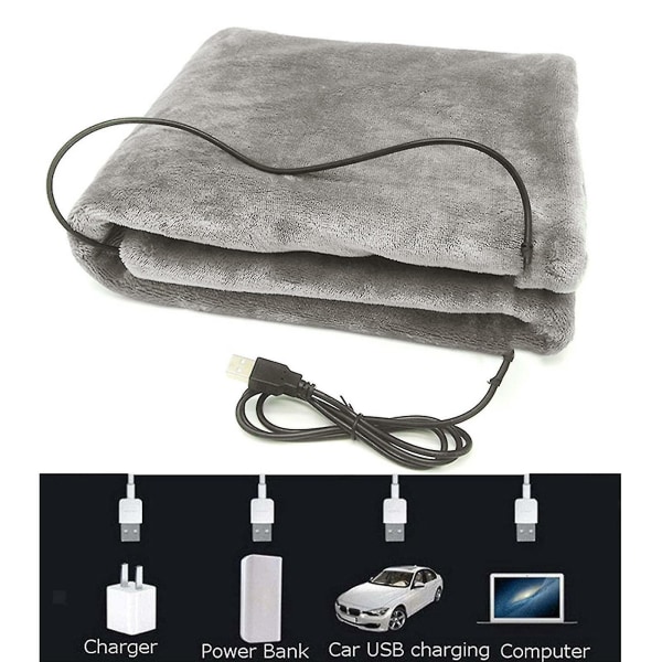 Värmefilt, Vinter USB Värme Sjal Pad, Värmande elektrisk filt, Hushållsvärme Knäskydd